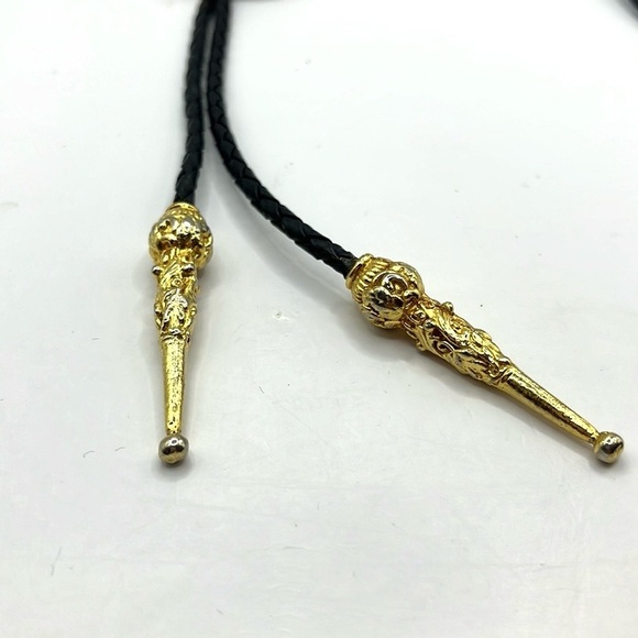 Bolo Tie with Western Accents Veterans of Foreign  Affairs USA  Metal Gold Tie - Picture 12 of 15